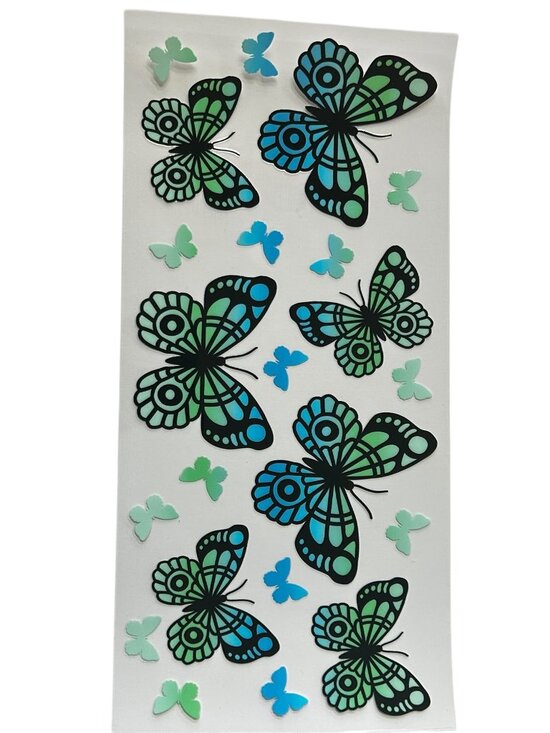 CK Sparkle Other - Blue Green Butterfly Cup Wrap | Tumbler Wrap Add On